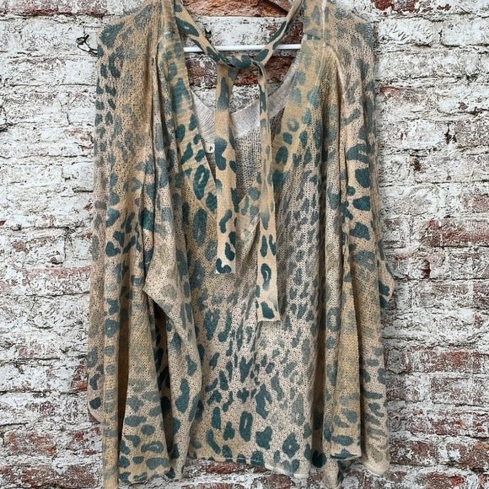 POL xl oversized animal print cheetah soft flowy boho sweater